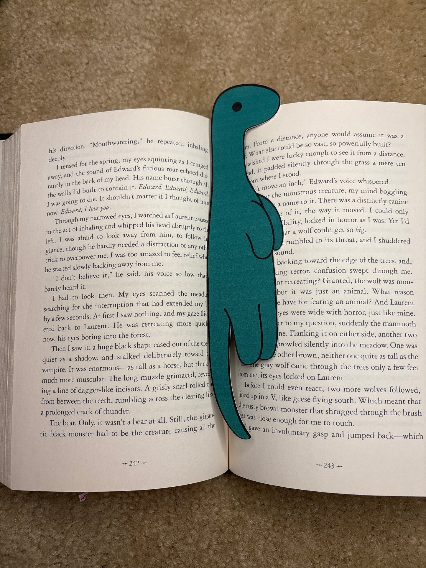 Brontosaurus bookmark | hanging dinosaurs - double sided bookmarks