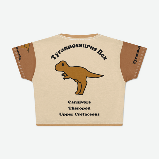 T-rex Three Tone | cropped T-shirt | Womens Crop T-shirt  - Simple and Bold Dinosaurs!