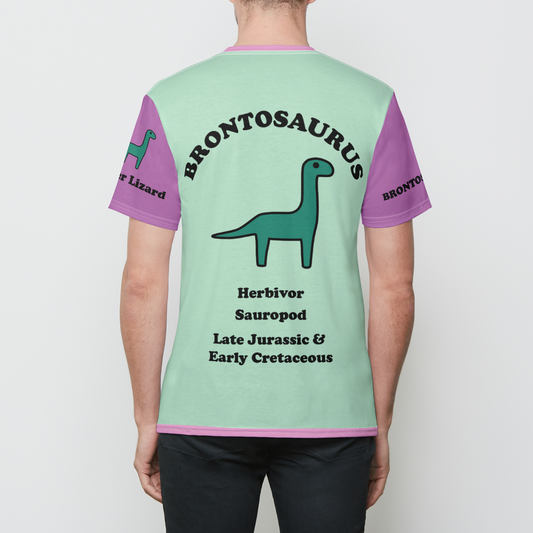 Brontosaurus Three Tone | T-shirt | Men's Crew Tee - Simple and Bold Dinosaurs!